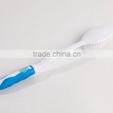 Plastic extended long handle bath brush can be hung(JX0393)