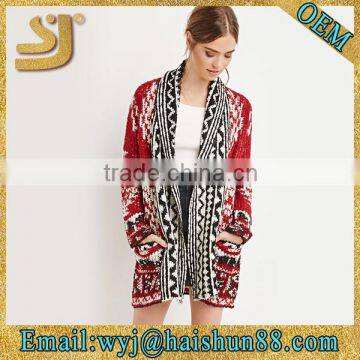 Abstract diamond patterned cardigan