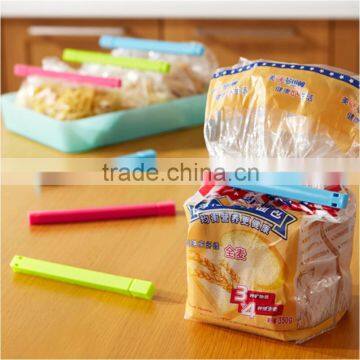 Utility creative 6pieces/lot 3 color plastic closure clip household plastic bag clips retain freshness household helper 16*1CM