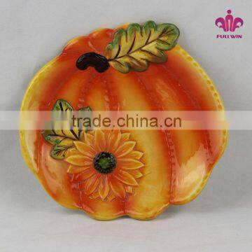 handpainted decorative harvest ceramic plate manufacturers ,pumpkin plate