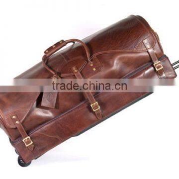 Vintage European Style Genuine Leather Travel Bag, Big Capacity Trolley Bag Made in China photo-2