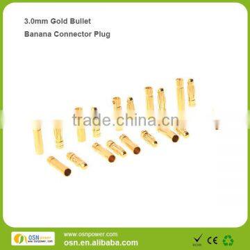 3.0mm Gold Bullet Banana Connector Plug