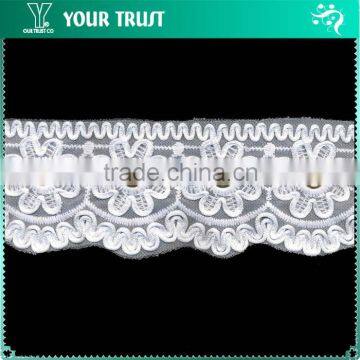 13MM Gold Flat Grommet White Polyester Lace Metal EyeletTrimming