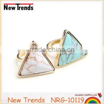 Wholesale new arrival women jewelry turquoise gold fashion ring