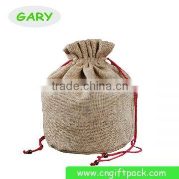 Round Bottom Jute Burlap Drawstring Bag Pouch