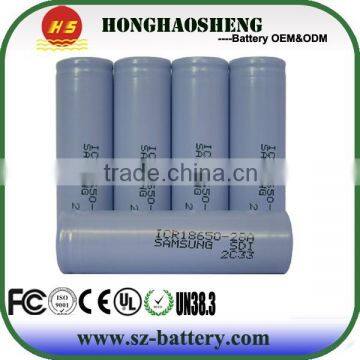 3.7v icr 18650 li-ion rechargeable battery for samsung