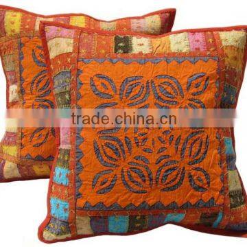 Ethnic design patch chicken work cotton cushion cover 45*45cm