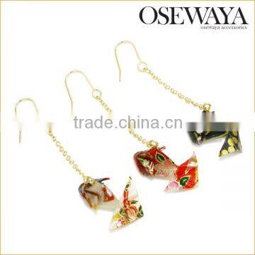 japan style gold fish charm earring osewaya quality costume jewelry