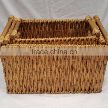 Water Hyacinth Storage Basket With Iron Frame and Handle photo-6