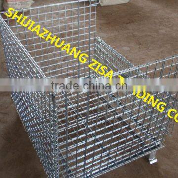 steel wire mesh storage pallet cage for warehouse