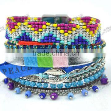 Lucky tassels charm bracelets macrame beads