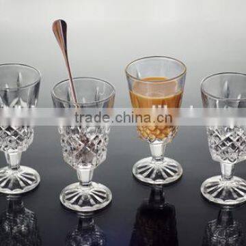 nice 4pcs glass latte cup design glass coffe cup with embossment