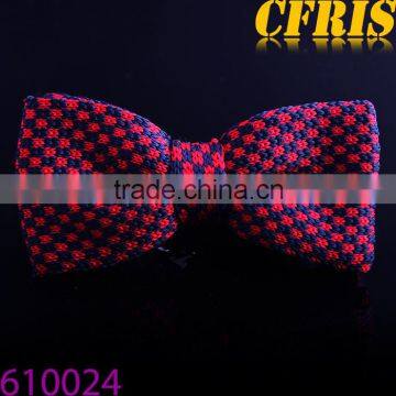 Wholesale various designs cotton cheap red knitted bow tie for men