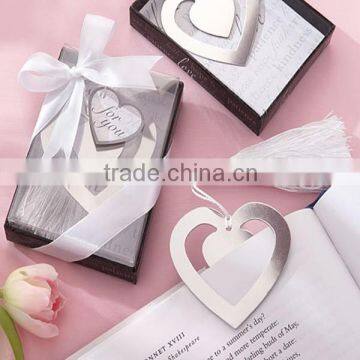 Silver-Finish Heart-Shaped Bookmark with Elegant Silk Tassel