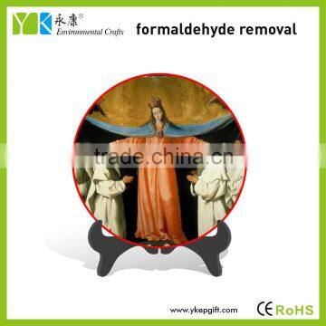 Hot sale famous popular exquisite painted religious figurines decor plate arts international