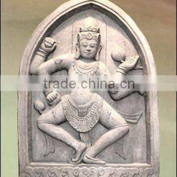 Antique Cham Hindu dancing stone relief DSF-CP027