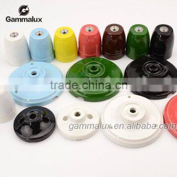 E27 Ceramic Ceiling Rose Lamp Holder,Colourful,Porcelain Lamp Cup