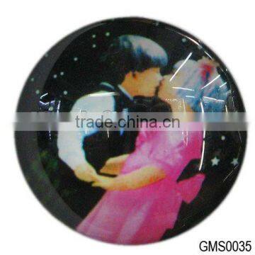 Promotional kids round crystal glass fridge magnet stickers hot sale