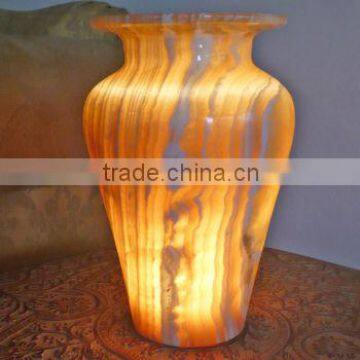 Vase Shaped Onyx Stone Lamps for Home Decor