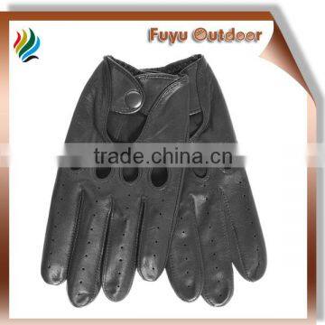 Best china short brown driving goatskin plain style lined Mens leather gloves for driving