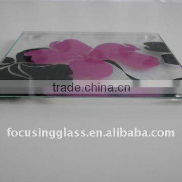 Flower Pattern Decal Tempered Glass Coaster photo-2