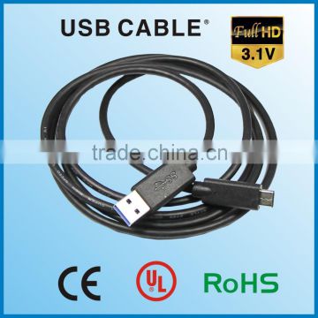 2015 hot products wholesale High Quality Type-c To C USB3.1/M TO USB3.0/M Cable 10gbps High Speed Data Cable