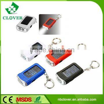 NI-MH Battery 2 LED Plastic Solar Flashlight Keychain photo-3