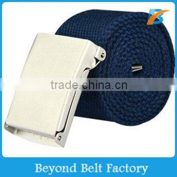 Beyond Men's 3.8cm Wide Navy Color Cotton Woven Fabric Military Belt