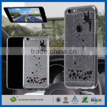 C&T Newest Pattern stick to window/mirror function/glass Invisible epoxy clear phone case for iphone 6 plus