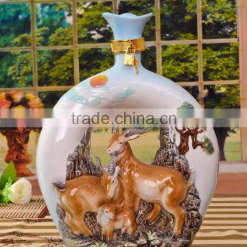 Sheep zodic Ceramic decorative bottle for home decoration hot sales