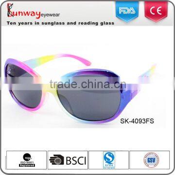 Large Frame Kids Sunglasses Rainbow Color Sunglasses With Lovely Pony Cartoon