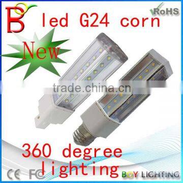 Hot g24 pl led lamp,g24 plc led bulb,360 degree led tube light