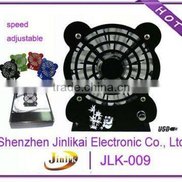 metal usb fan with speed adjustable and panda shape