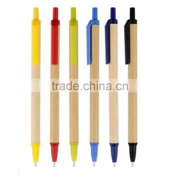 New ecological pen with recycled paper barrel ball point pen for promotion