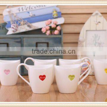 ceramic love mug with heart logo valentine day gift mug