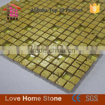 2016 newest gold mosaic tile,stone wall marble mosaic tiles
