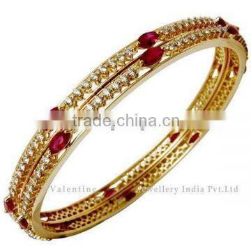 Classic ruby diamond bangles