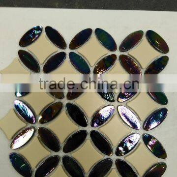 Glass mix ceramic mosaic tile of interior (PMGCA113)