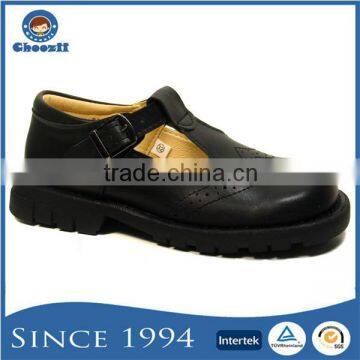 Import Wholesale Buckle Strap Children Black School Shoes