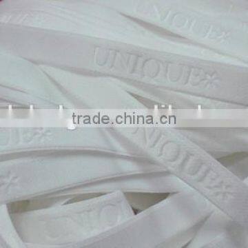 White embossed lanyard