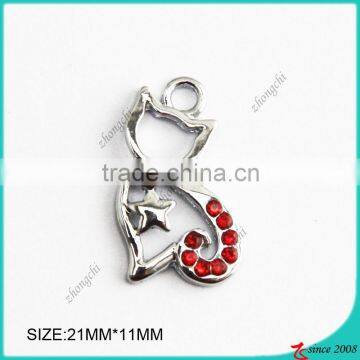 Metal Zinc Alloy Pink Cat Pendant Necklace