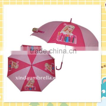 cartoon character pink girl 19"x8k 190T polyester child umbrella