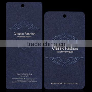 high quality customized black cardboard paper clothing tag