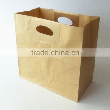 Kraft Paper Shopping Bag with Die Cut Handle in Stock 280*150*277