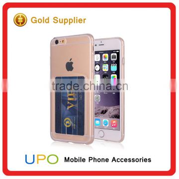 [UPO] Ultra Thin Transparent Soft Protector Silicon Back Cover for iPhone 6 TPU Case with Card Slot