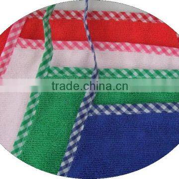 Solid Color Long and Waist Apron With Check Border Microfiber Bib Apron photo-4