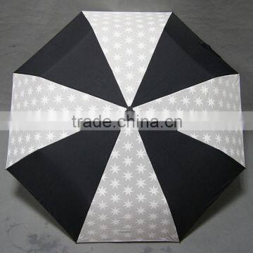 2015 fashionable custom design color change 3 folding umbrella