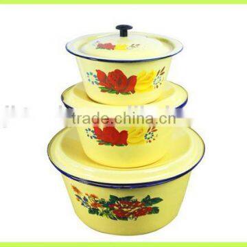 Wholesale Cheap bulk Enamel dinner basin/soup basin with lid