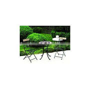 metal folded mosaic bistro set