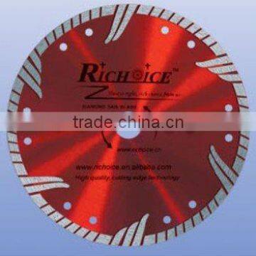 turbo dianond circular saw blade with protective tooth for cutting stone